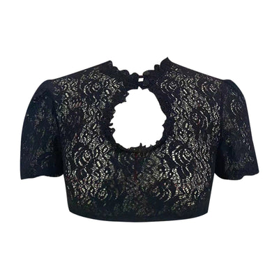 Top a camicia corta con inserti in pizzo, tema Halloween e festival della birra